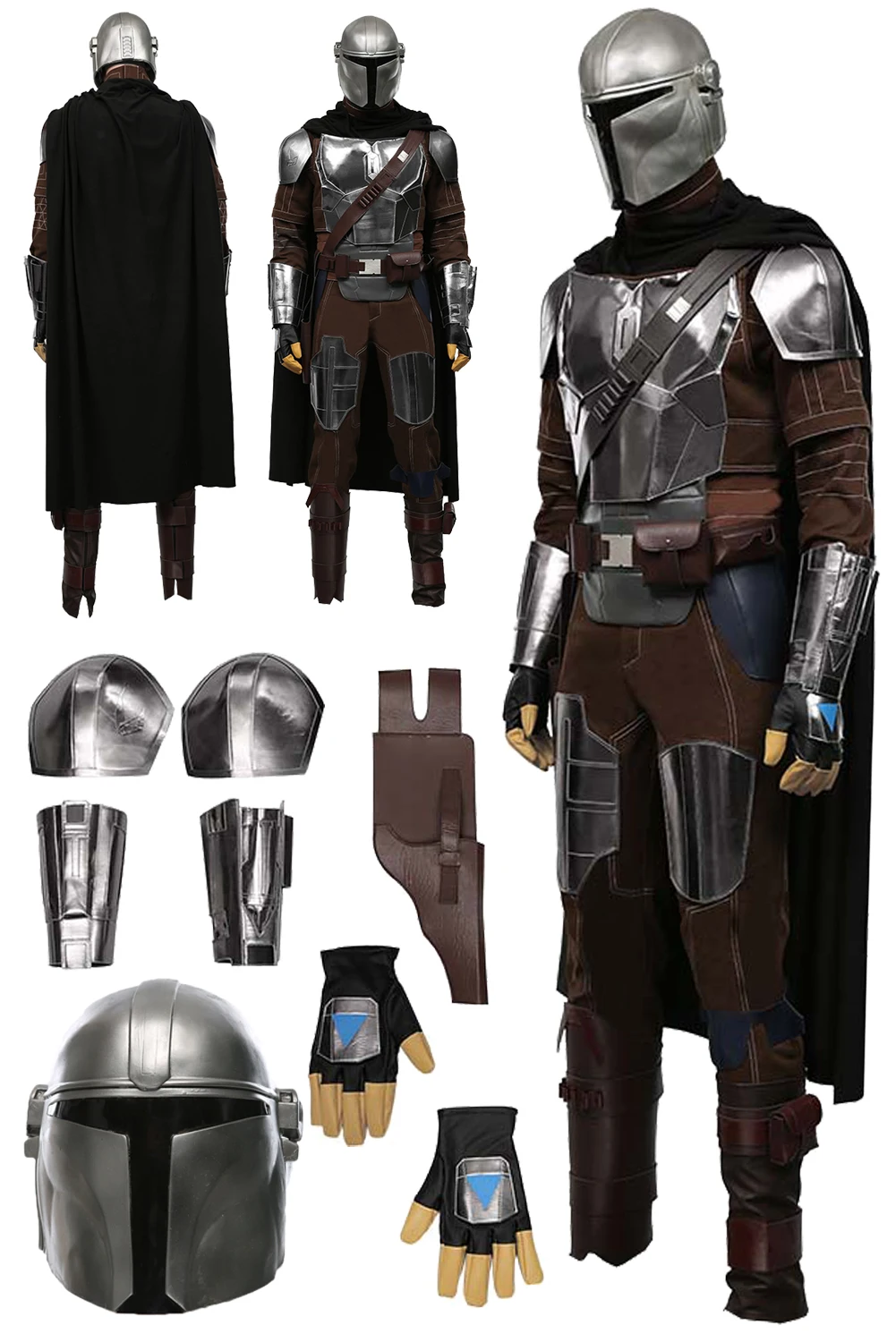 Din Djarin Cosplay Battle Armor Mask Movie Bounty Hunter 2 Комплект костюми Хелоуин карнавален костюм за маскировка Мъже Възрастни0