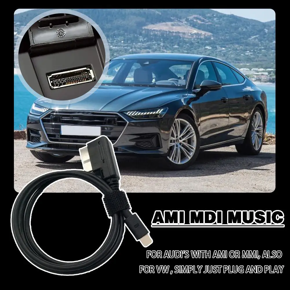 За Audi За VW MMI MDI интерфейс музикален адаптер AMI аудио кабел съвместим за Iphone X 8 7 6S 6Plus авточасти A1E2 N9N00