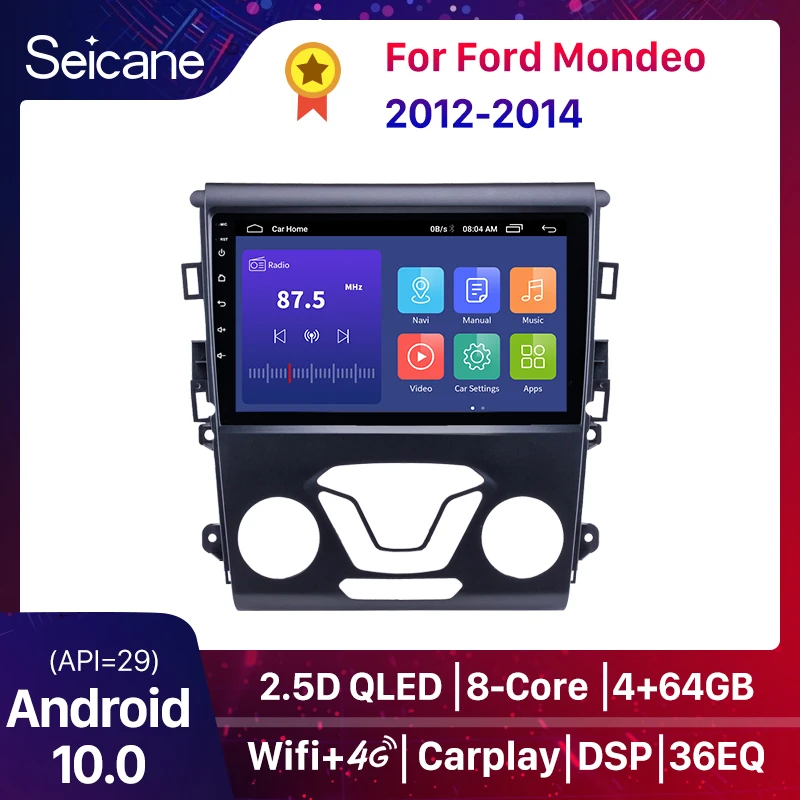 За Ford Mondeo 2012-2014 Android 10.0 Auto Car Radio Мултимедия Видео плейър Стерео Autoradio Интелигентна система Carplay Audio0