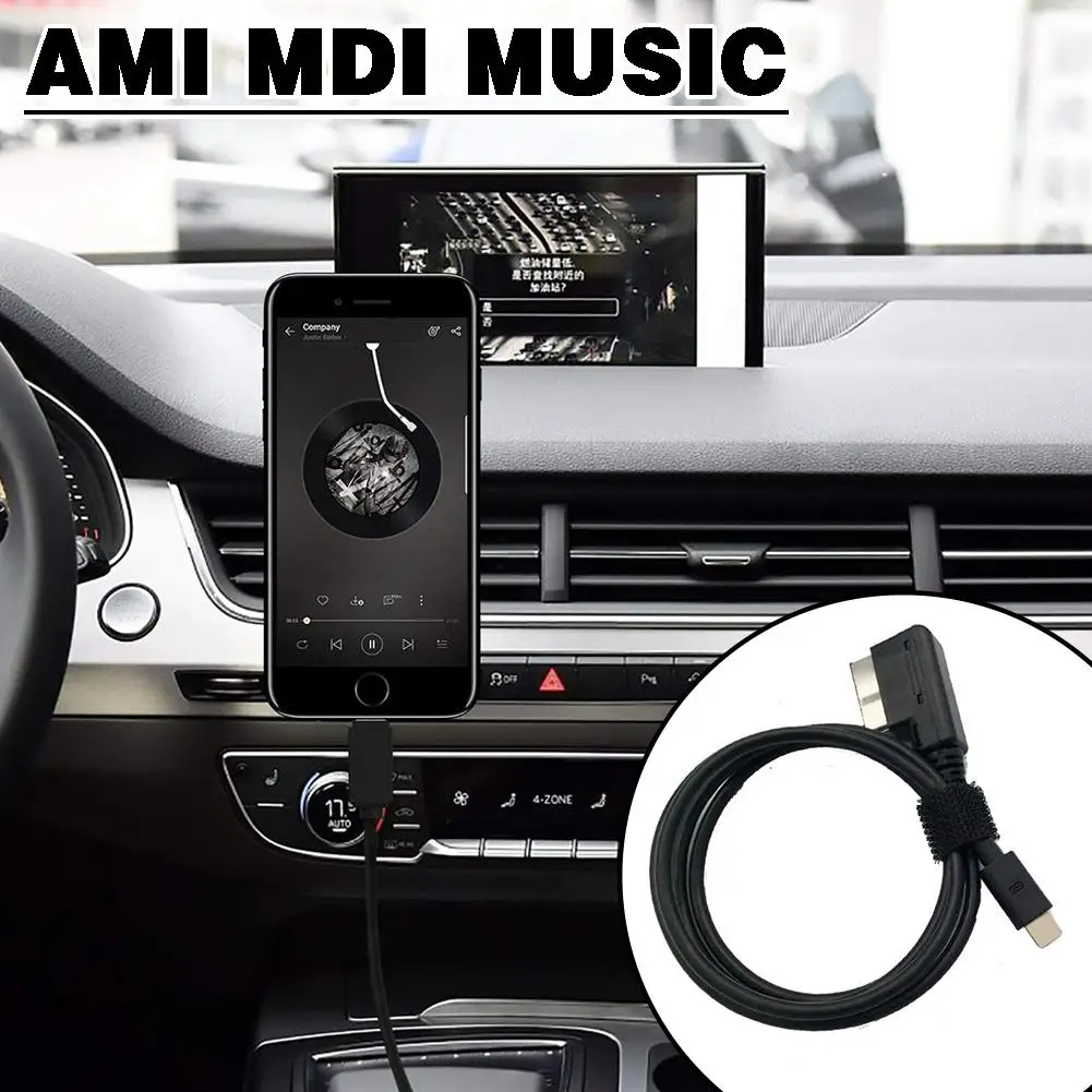 За Audi За VW MMI MDI интерфейс музикален адаптер AMI аудио кабел съвместим за Iphone X 8 7 6S 6Plus авточасти A1E2 N9N01