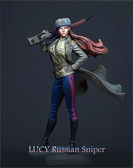 1/16 Смола BUST Моделни комплекти моделиране съветски женски снайперист Unassambled Небоядисани S2062