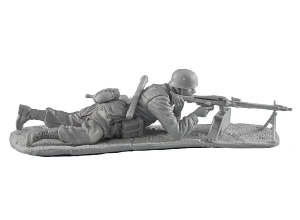 1/35 Модел на фигура от смола Строителни комплекти за моделиране Fallschirmjager MG42 Team Gunner Несглобени и разбоядисани играчки2