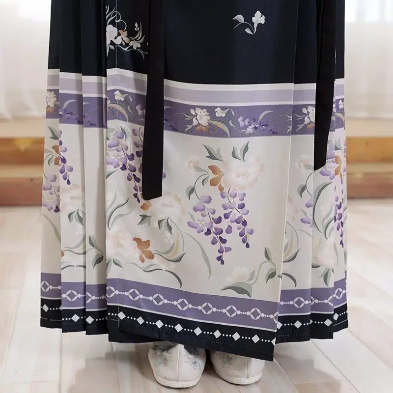 Ma Mian пола ханфу дамска бродирана риза отпечатана ежедневно есенен костюм Хан елемент оригинална ханфу дамска рокля2