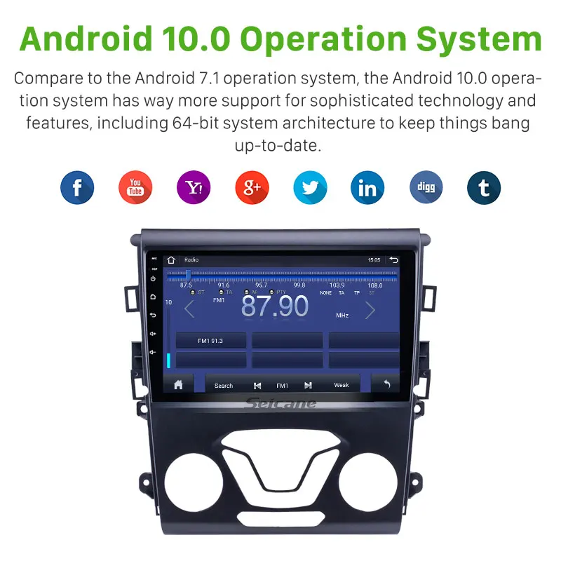 За Ford Mondeo 2012-2014 Android 10.0 Auto Car Radio Мултимедия Видео плейър Стерео Autoradio Интелигентна система Carplay Audio2