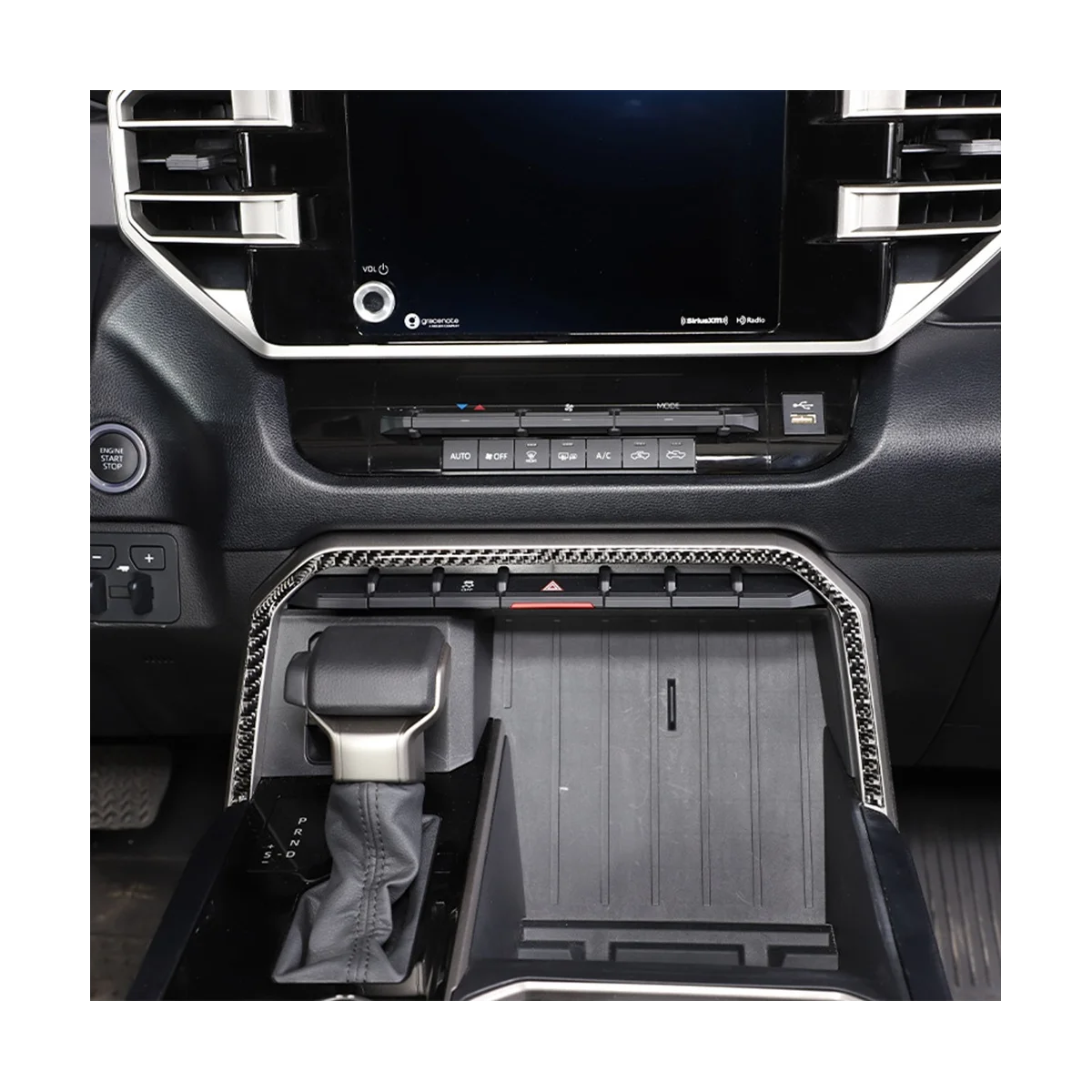 За Toyota Tundra 2022-2023 въглеродни влакна кола предупреждение светлина рамка декоративен панел капак стикер кола аксесоари2