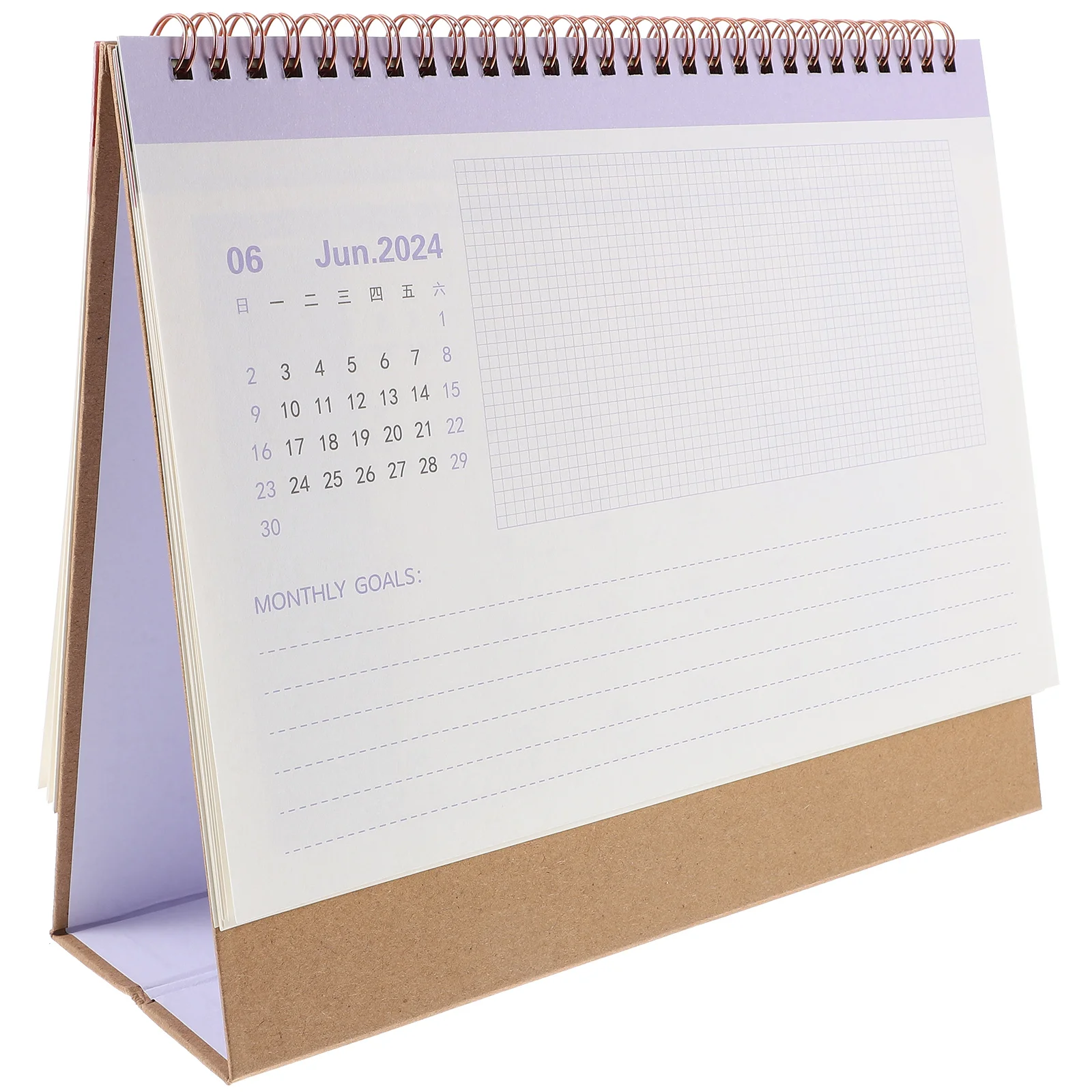 2024 Блок на календара на бюрото Корейска версия Хартия Малък стоящ Flip Office Desktop3