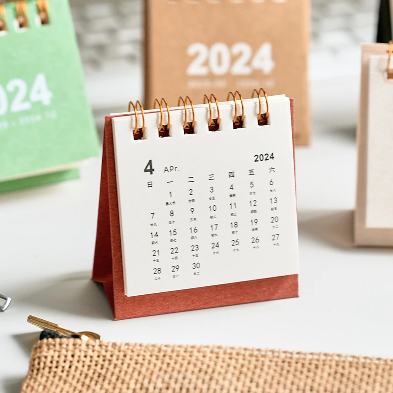 2024 Мини календар Минималистичен календар Декорация на работния плот Студентски офис консумативи за планиране Организиране на дневен график3