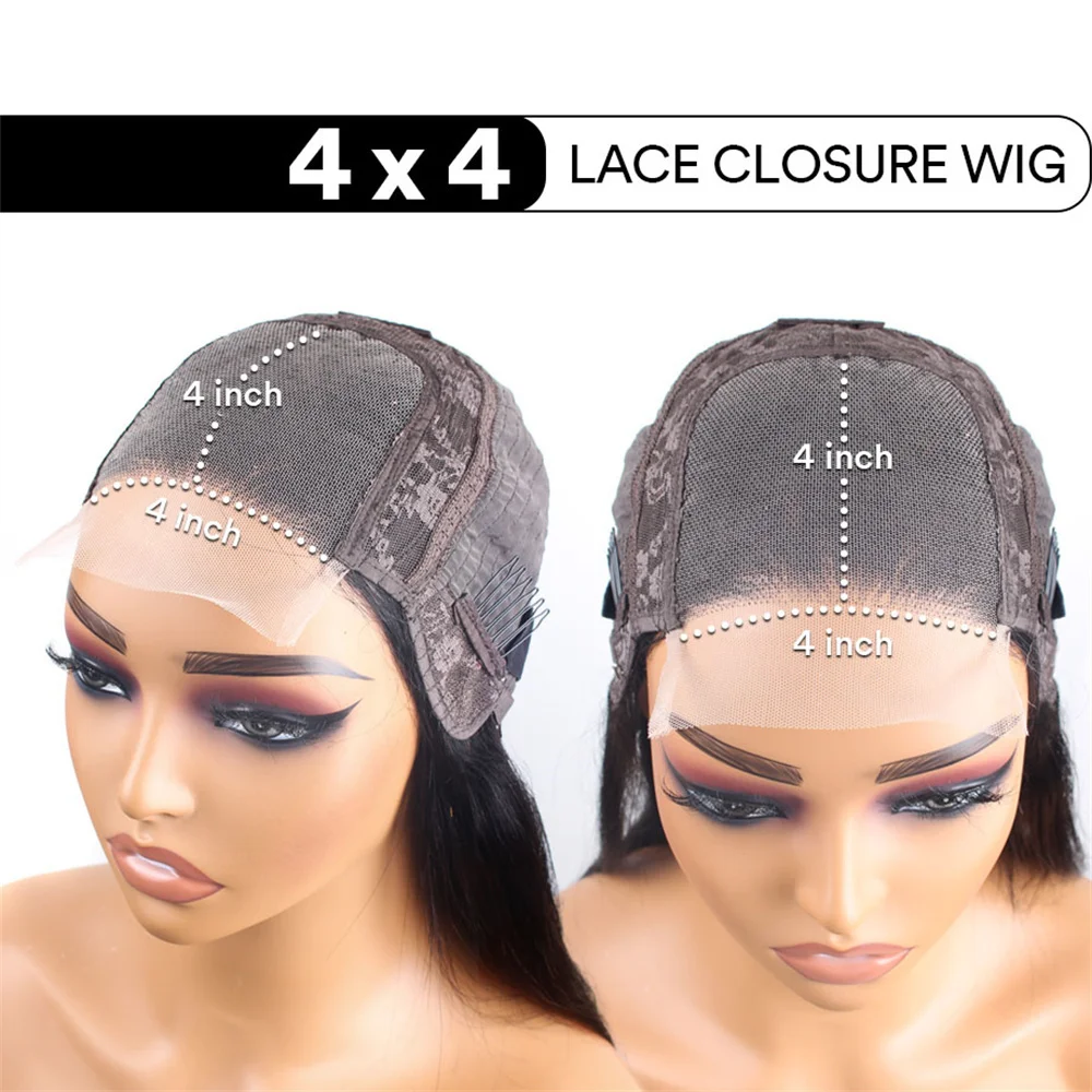 Loose Deep Wave 4x4 HD дантела отпред перука за човешка коса бразилски за жени къдрава вода вълна перуки човешка коса без лепило перука4