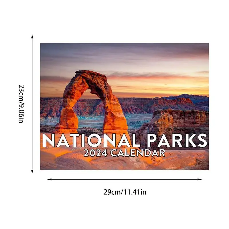 12-месечен природен календар 2024 Национални паркове Стенен календар Подаръци Месечен стенен календар с красиви живописни снимки на Америка5