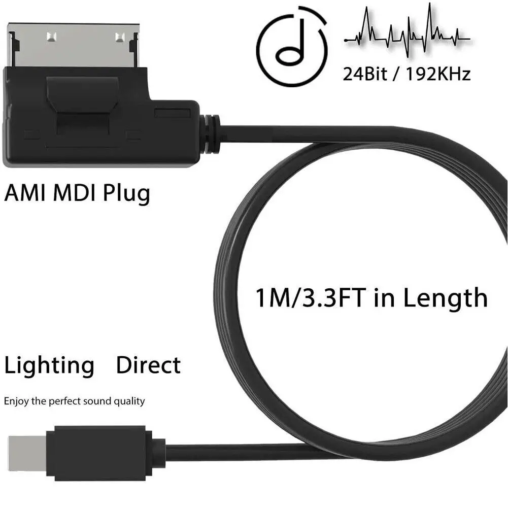 За Audi За VW MMI MDI интерфейс музикален адаптер AMI аудио кабел съвместим за Iphone X 8 7 6S 6Plus авточасти A1E2 N9N05