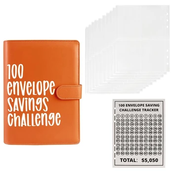 1Задайте лесен и забавен начин да спестите 5,050 предизвикателства за спестяване Бюджетна книга Binder + Cash Envelope