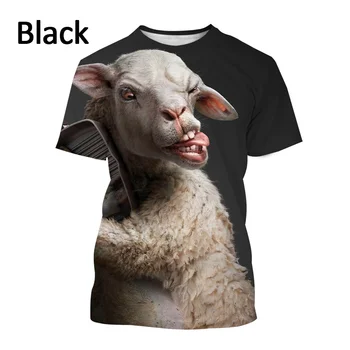 2022 Лятна животинска овца 3D печат тениска Унисекс Случайни Забавни Хип-хоп Сладка модна тениска Harajuku