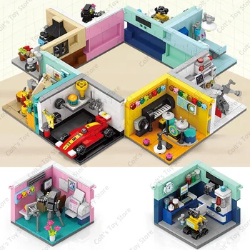 2023 City Street Scene Строителни блокове Тухли Мини закрита болница Състезателна кола Сглобяване на астронавти Комплекти модели Детски MOC играчки Подаръци