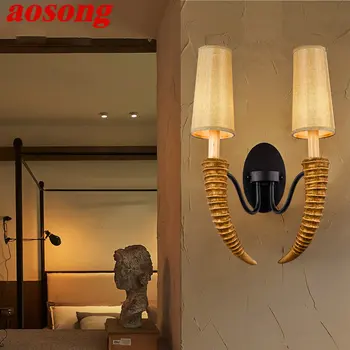 AOSONG модерни рога стена светлина творчески лампа sconce доведе за дома живот спалня нощно легло веранда декор