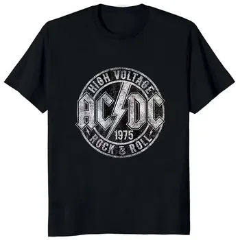 Ac високо напрежение 1975 Dc черни мъже T риза гореща продажба лято къси ръкави готино хип-хоп Streetwear тениска хипстър Корея стил Tees