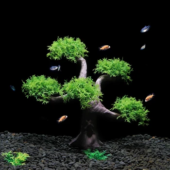 Fish Tank озеленяване Аквариум декорация симулация мъх симулация пластмаса фалшива вода растителна симулация потънал дърво