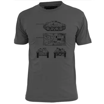 Mens Jagpanzer Hetzer немски WW2 резервоар Blueprint T Shirt