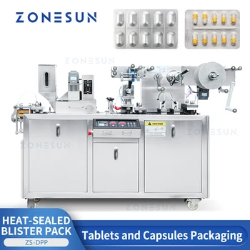ZONESUN блистер опаковъчна машина Алуминиева пластмасова формоване Формиране на материал за пълнене Запечатване Шоколадово масло конфитюр мед ZS-DPP