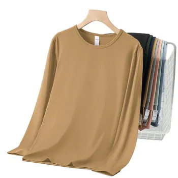 Ежедневни мъжки тениски Основни плътен цвят дълъг ръкав O врата класически върхове тениски пуловери суитчъри T риза облекло