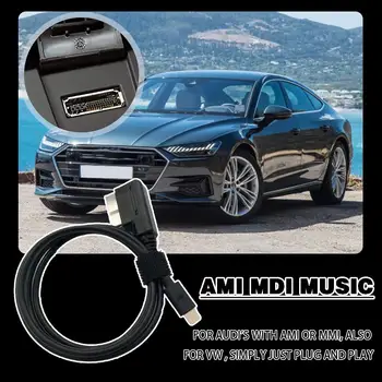 За Audi За VW MMI MDI интерфейс музикален адаптер AMI аудио кабел съвместим за Iphone X 8 7 6S 6Plus авточасти A1E2 N9N0