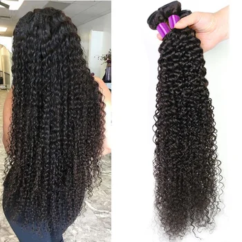 Индийски афро извратени къдрави пакети 1/3/4PCS Разширения за човешка коса Необработена девствена коса 100% човешка коса тъкат пакети Джери Кърл