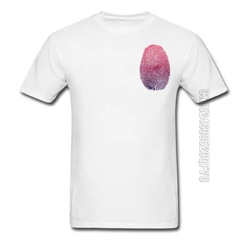 Класически печат 3D изображение тениски кръгла яка 100% памук плат върховете T риза за мъже Lazer Луната пръстови отпечатъци картина мъже T ризи