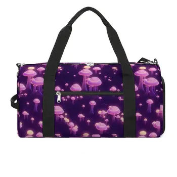 Магически гъби фитнес чанта Trippy лилаво гъби пътуване обучение спортни чанти мъжки обичай реколта фитнес чанта водоустойчив чанти