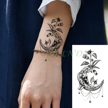 Мода водоустойчив временен татуировка стикер череп луна цвете фалшив Tatto флаш Tatoo китката крак ръка ръка гърдите за жени мъже