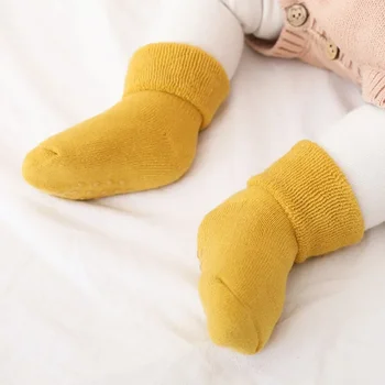 Нов есенен и зимен вълнен кръг удебелени бебешки чорапи неплъзгащи се бебешки подови чорапи Midtube бебешки чорапи