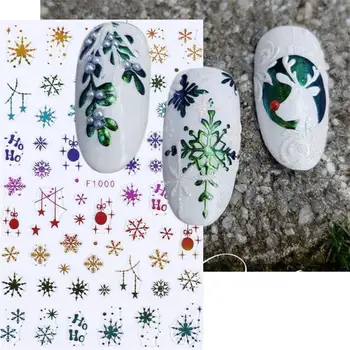 Снежинка нокти изкуство декорация поразително анти търкане вода доказателство уникален цвят промяна дизайн метал коледен маникюр нокти ваденки