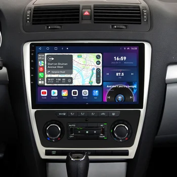 черен цвят Android Auto Qled 2000*1200 за Skoda Octavia Mk2 A5 2004 - 2013 2014 Радио GPS главата единица Carplay 4g Lte стерео